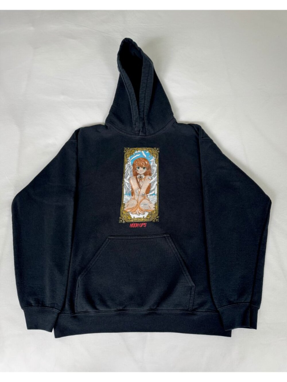 RARE Hook-Ups "Angel Girl" Anime Graphic Hoodie Sweatshirt | Sz M JK Industries